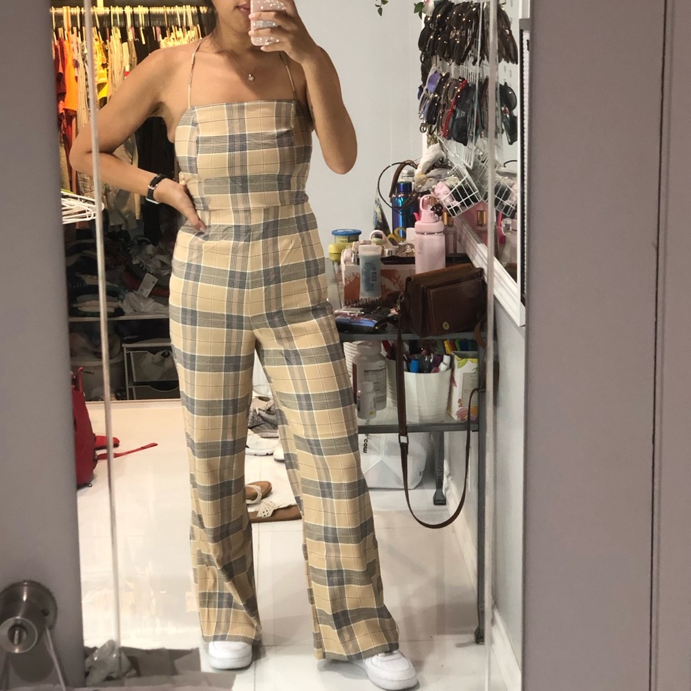 forever 21 plaid print jumpsuit